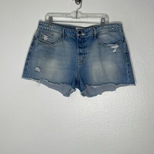Frame Le Grand Garcon Cutoff Distressed Denim Shorts Size 33